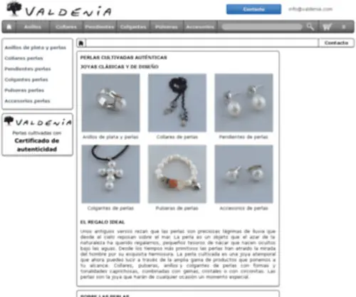 Valdenia.com(Anillos de plata con perlas) Screenshot