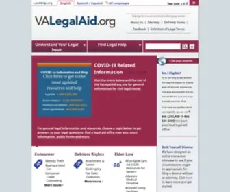 Valegalaid.org(A guide to free and low cost civil legal information and services in Virginia) Screenshot
