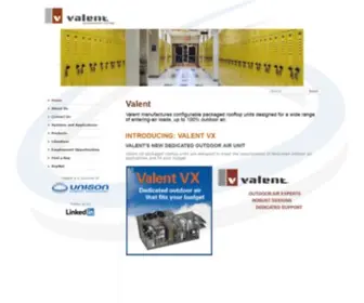 Valentair.com(Valent Dedicated Outdoor Air Systems) Screenshot