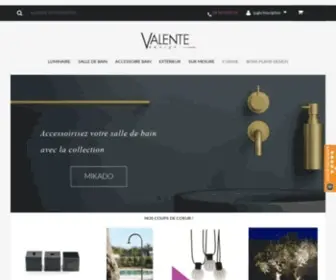 Valentedesign.com(Luminaire Design et accessoire salle de bain) Screenshot
