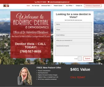 Valentinadds.com(Dentist Vista) Screenshot