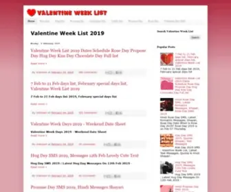 Valentineweeklist.in(Valentine Week List 2020 Days Happy Valentines Day Dates Schedule SMS) Screenshot