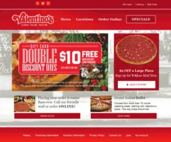Valentinos.com(Award-winning pizza, pasta, salad, and breadsticks) Screenshot