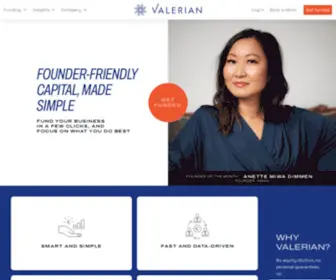 Valerianfunds.com(Scale your online business with funding from Valerian) Screenshot