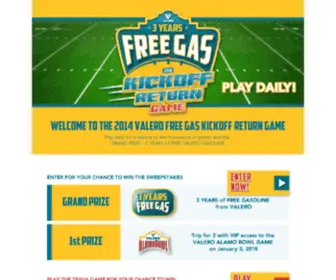 Valerowinfreegas.com(Valero Alamo Bowl 2013 Sweepstakes) Screenshot