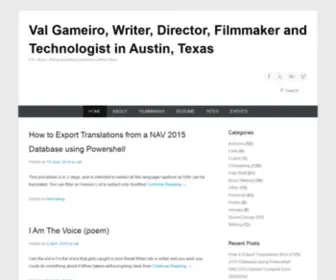 Valgameiro.com(Film, Music, Writing and Making the World a Better Place) Screenshot