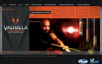 Valhallacues.com(Pool Cues) Screenshot