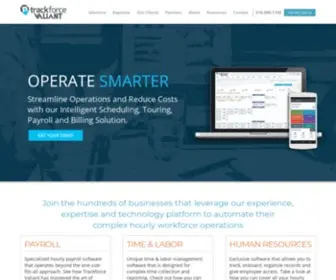 Valiant.com(Trackforce Valiant Technology for Workforce Management Trackforce Valiant Technology for Workforce Management) Screenshot