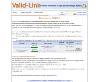 Valid-Link.com(Valid-Link L'outil de vérification en ligne pour vos échanges de liens) Screenshot