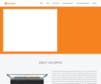 Valid8Pro.com(Multifactor Authentication System) Screenshot
