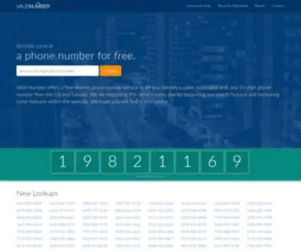 Validnumber.com(Free reverse phone lookup service) Screenshot