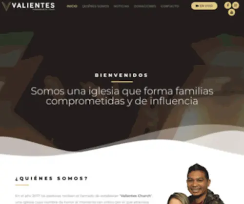 Valienteschurch.org(Inicio) Screenshot