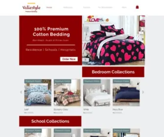 Valiestyle.com(Buy Cotton Bed Sheets & Duvet Online) Screenshot