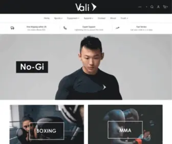 Valisports.com(Sporting Goods for BJJ MMA Boxing And Various Combat Sports) Screenshot