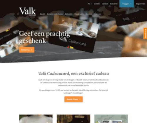 Valkcadeaucard.nl(Van der Valk Cadeaucard) Screenshot