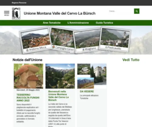 Vallecervo.it(Unione Montana Valle del Cervo) Screenshot