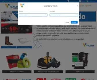 Vallen.com.mx(Equipo de Seguridad Industrial y MRO) Screenshot