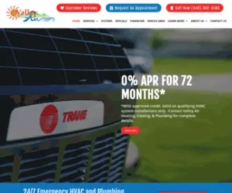 Valleyairhvac.com(Quality Air Conditioning Services) Screenshot