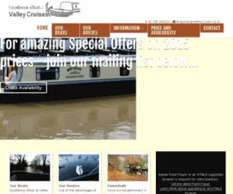 Valleycruises.co.uk(Luxury Canal Holidays with Valley Cruises on the oxford canal) Screenshot