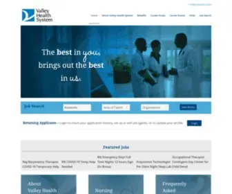Valleyhealthcareers.com(Valley Health System Careers) Screenshot