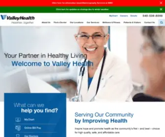 Valleyhealthlink.com(Valley Health) Screenshot