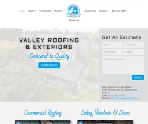 Valleyroofing.org(Valley Roofing) Screenshot