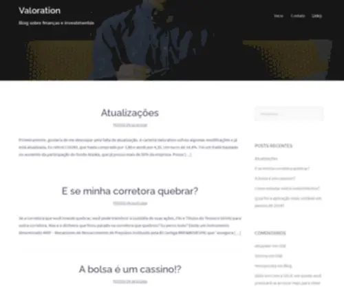 Valoration.com(Blog sobre finanças e investimentos) Screenshot