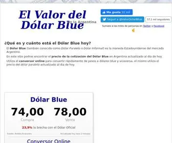 Valordolarblue.com.ar(La Cotización del Dólar Blue en Argentina) Screenshot