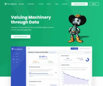 Valorexo.com(Online machinery pricing tool) Screenshot
