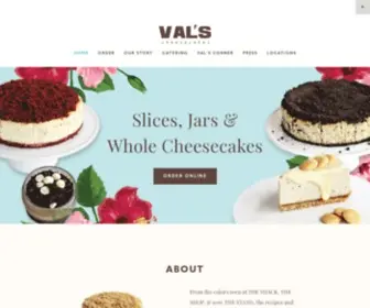 Valscheesecakes.com(Val's Cheesecakes) Screenshot