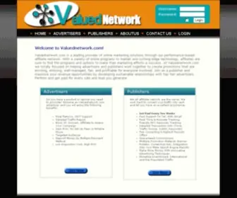 Valuednetwork.com(A CPA CPL CPS Affiliate Network) Screenshot