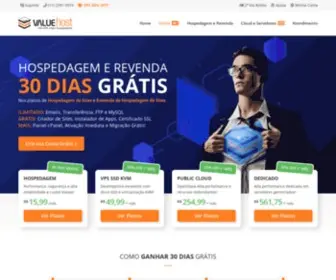 Valuehost.com.br(Hospedagem de Sites e Revenda de Hospedagem de Sites com 30 Dias Grátis) Screenshot