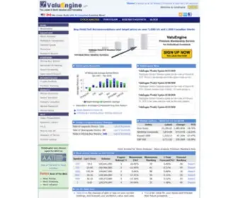 Valuengine.com(Stock valuation and analysis) Screenshot