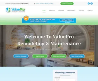 Valueproremodeling.com(ValuePro Remodeling & Maintenance) Screenshot