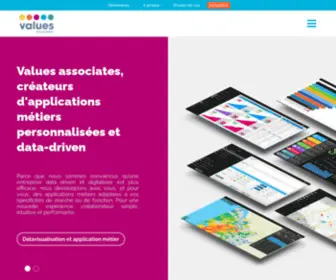 Values-Associates.com(Applications métiers personnalisées et data) Screenshot