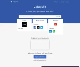 Valuesfit.com(Finding the right fit) Screenshot