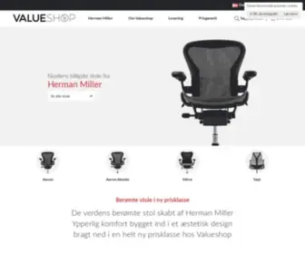 Valueshop.dk(Nordens billigste Herman Miller stole) Screenshot