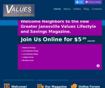 Valuesmagazine.com(Janesville) Screenshot