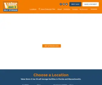 Valuestoreit.com(Rent Self Storage Units in Florida and Massachusetts) Screenshot