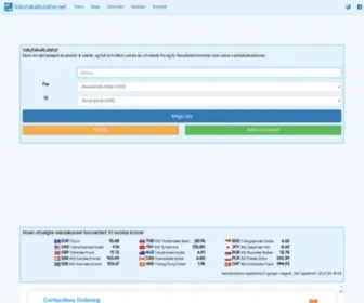 Valutakalkulator.net(Valutakalkulator som lar deg regne mellom over 150 valutaer) Screenshot