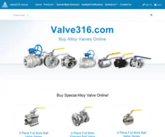 Valve316.com(Alloy valve stockist) Screenshot