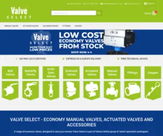 Valveselect.co.uk(Valve Select) Screenshot