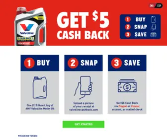 Valvolinecashback.com(Valvoline) Screenshot