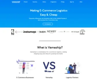 Vamaship.com(Logistics aggregator making e) Screenshot