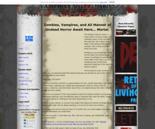 Vampiresandzombies.com(Home to all your horror) Screenshot