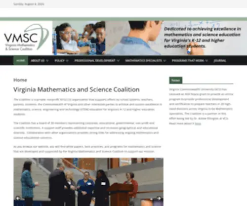 Vamsc.org(Virginia Mathematics and Science Coalition) Screenshot