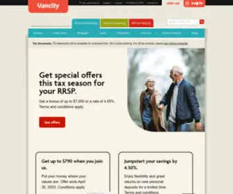Vancity.com(Personal banking) Screenshot