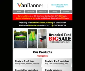Vancouverbanner.ca(Vancouver Banner Printing) Screenshot