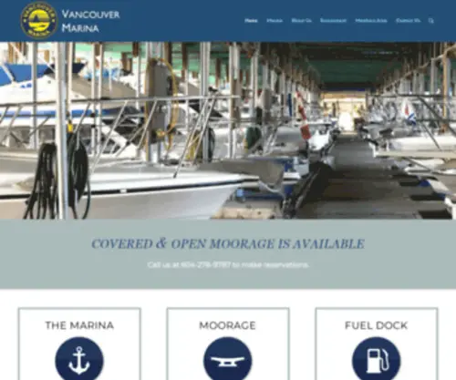 Vancouvermarina.com(Covered Moorage Marina and Fuel Dock) Screenshot