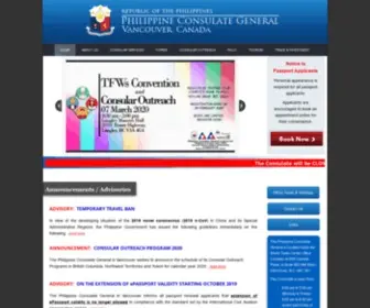 Vancouverpcg.org(Vancouver Philippines Consulate General) Screenshot